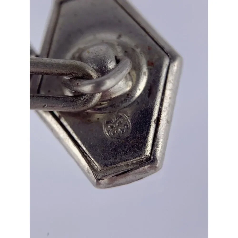 Antique Art Nouveau 925 Sterling Silver Cufflinks Double Swoops